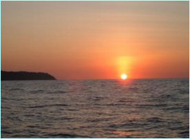 Sunset seen from the Rancho Corcovado Hotel in Costa Rica